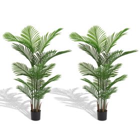 Simulate green plastic 15-leaf flower boxes arranged loose tail flooring to decorate outdoor home planters 2pcs/set