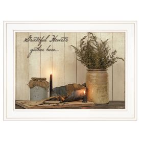 "Grateful Hearts" By Susan Boyer, Ready to Hang Framed Print, White Frame