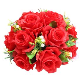 Gold/ Silver Flowers Vases Candle Rack Stand Holders Wedding Decor Road Lead Floral Bouquet Party Props Table Centerpiece Pillar (Ships From: China, Color: Red)