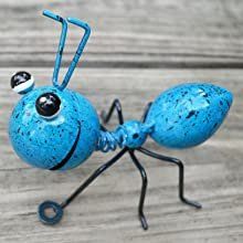 Metal Ant Shaped Ornaments Garden Yard Patio Decorations (Color: Blue)