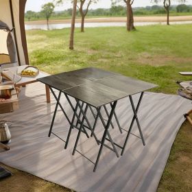 5 Piece Folding TV Tray Table Set,Foldable Sofa Side Table,End Table,Snack Table,Save Space,Grey (Color: Grey)