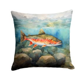 Brook Trout Throw Pillow Machine Washable, Indoor Outdoor Decorative Pillow for Couch, Bed or Patio, 14Hx14W (Default: Default)
